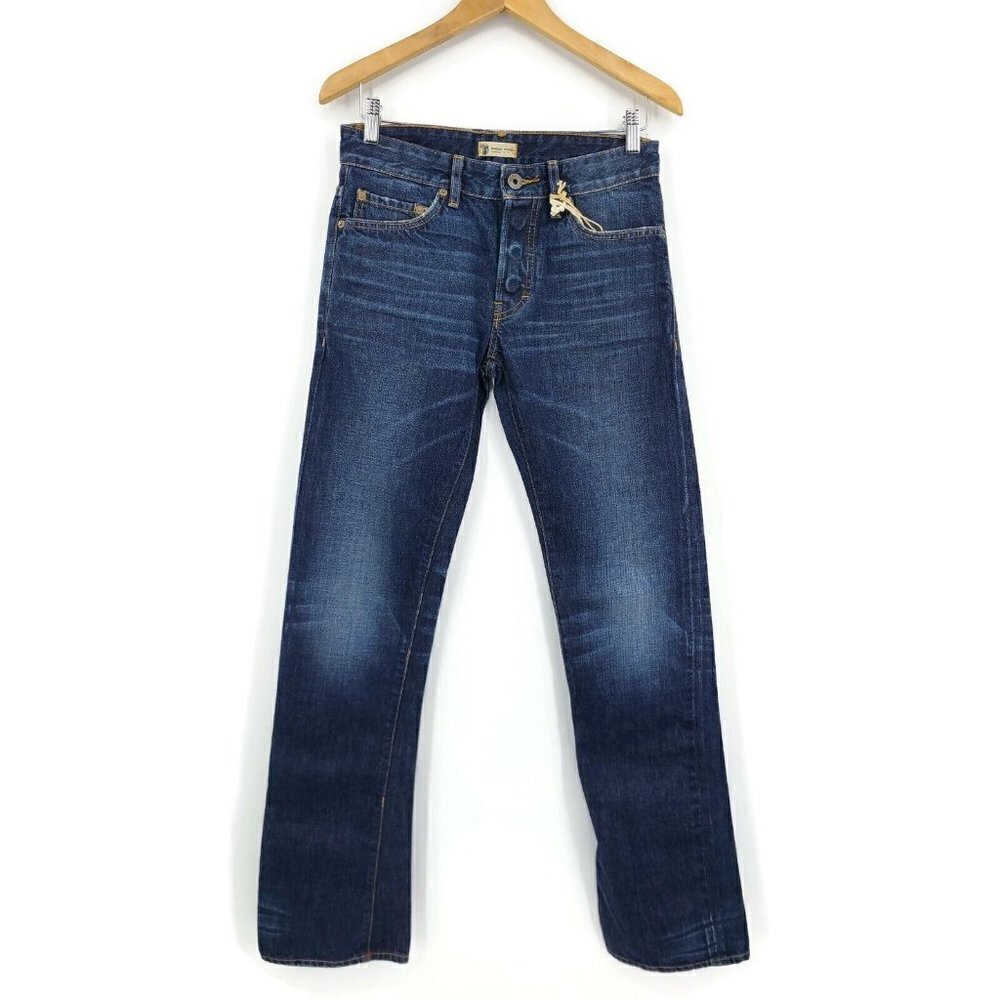 New Norman Russell Selvage Denim Jeans Mens 29x34 Boot Cut Blue Pants Wash #2